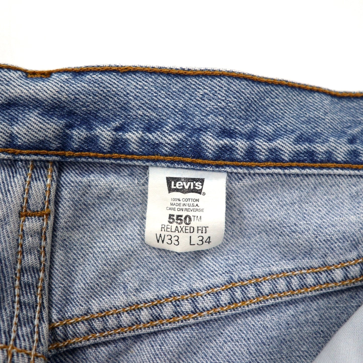 Levi's USA製 90年代 550 リラックスフィット テーパード デニムパンツ 33 ブルー アイスウォッシュ コットン ジッパーフライ Relaxed Tapered Leg Jeans 550-4891