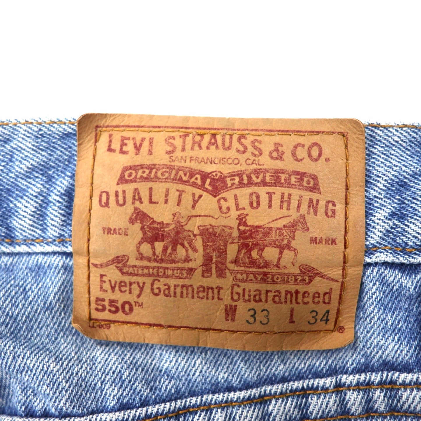 Levi's USA製 90年代 550 リラックスフィット テーパード デニムパンツ 33 ブルー アイスウォッシュ コットン ジッパーフライ Relaxed Tapered Leg Jeans 550-4891