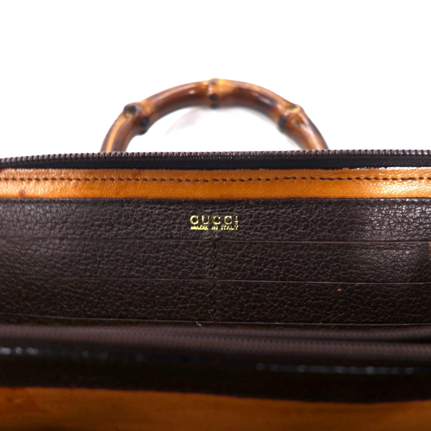 GUCCI 2WAY バンブー  ショルダー ウォレット 長財布 ブラウン スエードレザー ラウンドファスナー 039・1998・0700 オールドグッチ イタリア製