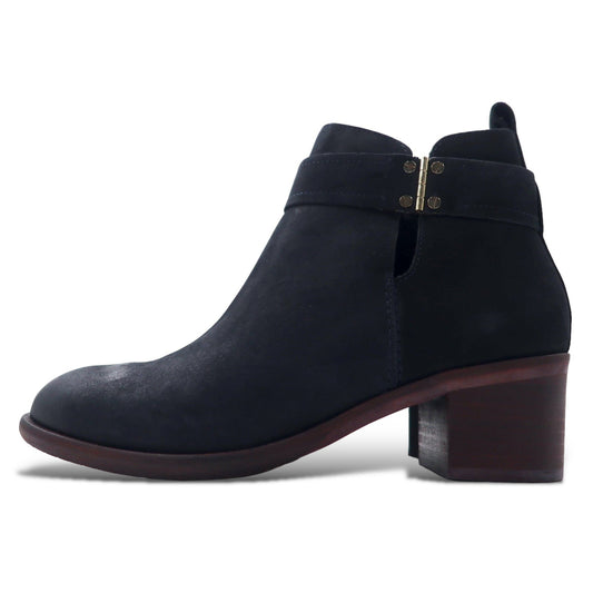 TOMMY HILFIGER ヌバックレザー ショートブーツ ブーティー 23.5cm サイドジップ ARISON F1285