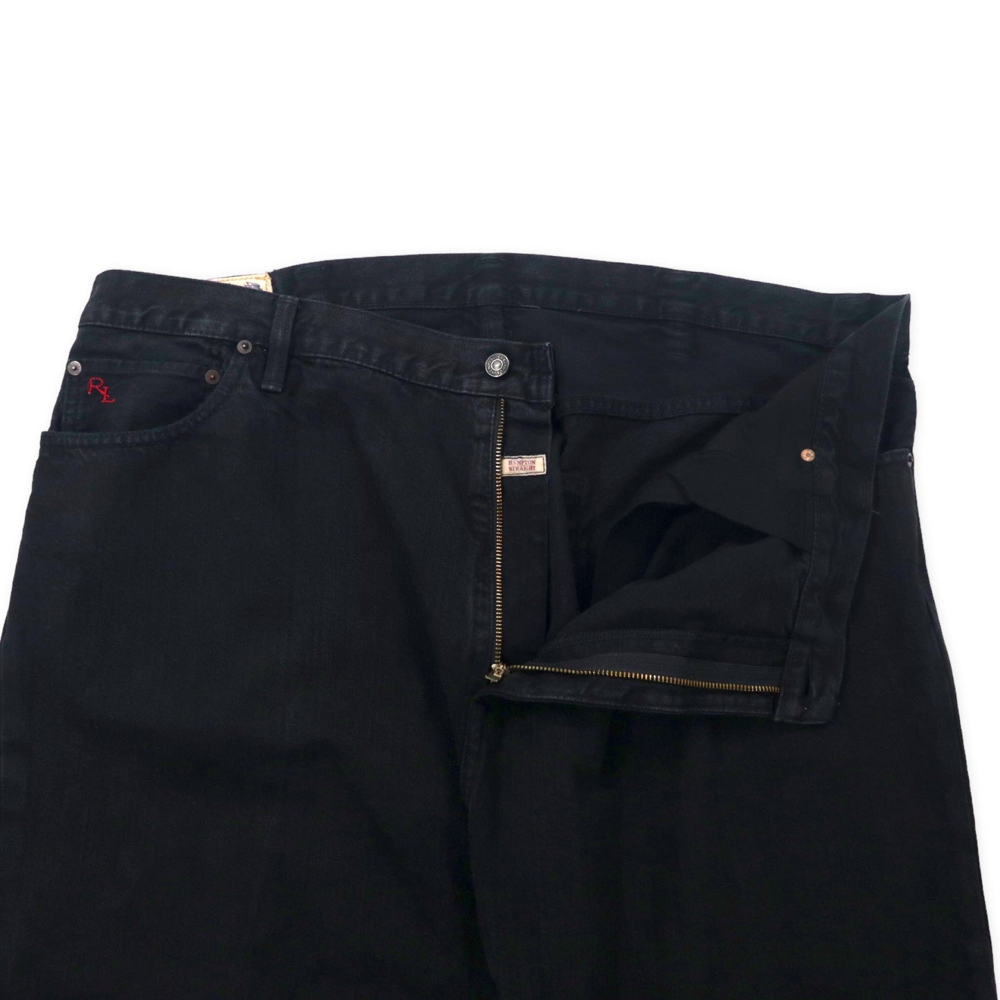 Polo by Ralph Lauren ブラック デニムパンツ 44B ジッパーフライ ビッグサイズ メキシコ製