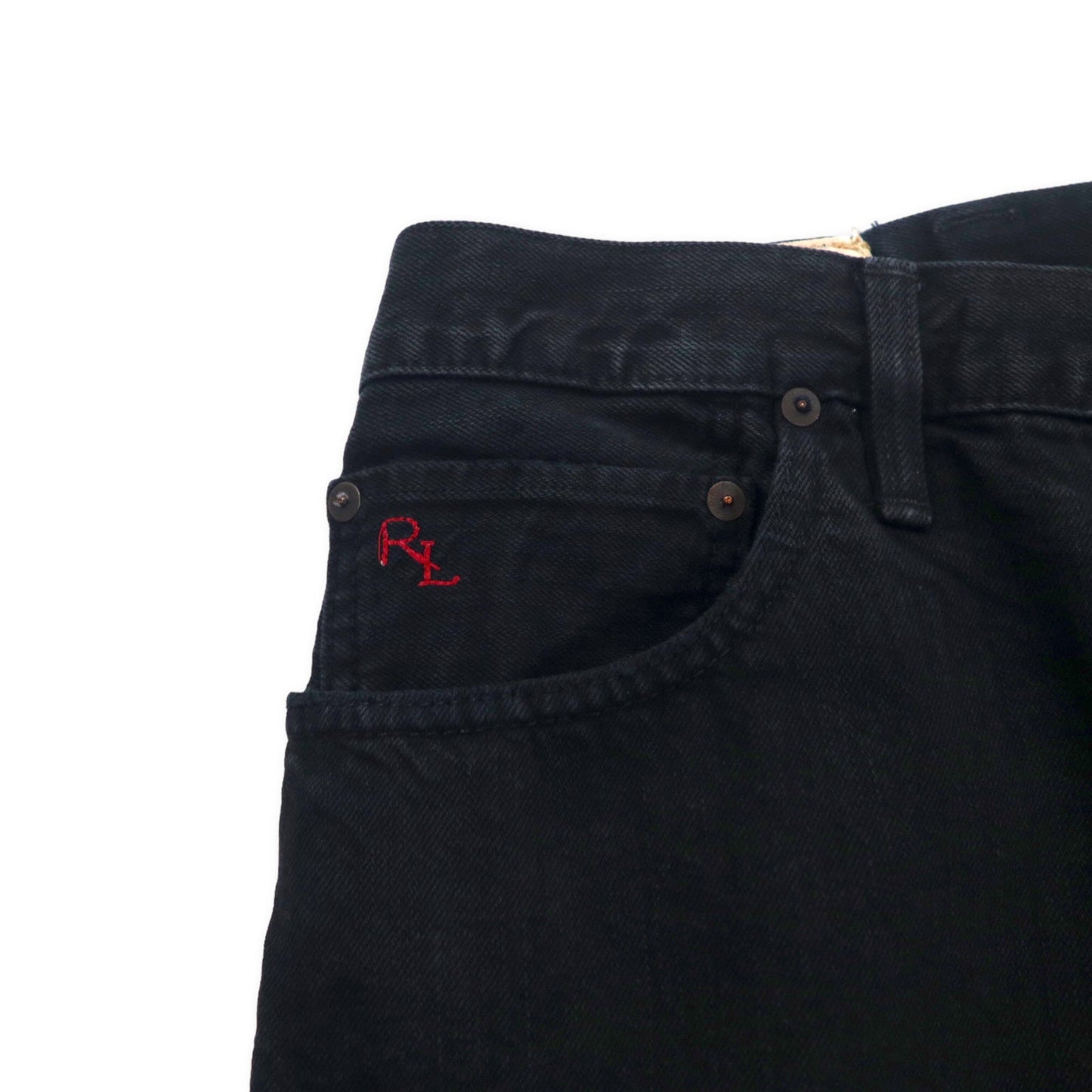 Polo by Ralph Lauren ブラック デニムパンツ 44B ジッパーフライ ビッグサイズ メキシコ製