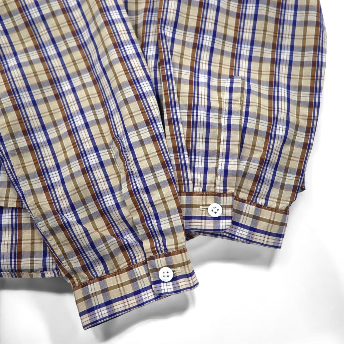 DIGAWEL ボタンダウン シャツ S ベージュ ネイビー コットン 日本製