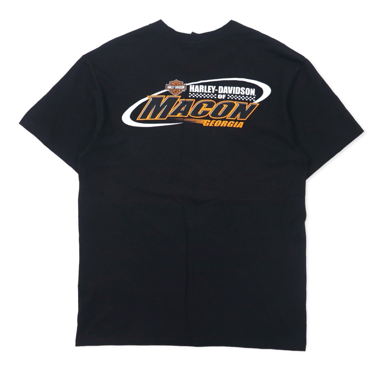 HARLEY DAVIDSON ロゴプリント Tシャツ L ブラック コットン MACON GEORGIA ニカラグア製 未使用品