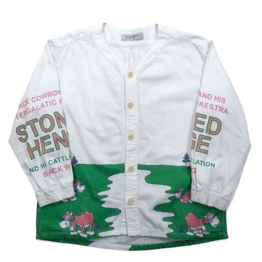 Black Weirdos チルアウトシャツ ジャケット CHILLOUT Shirts jacket ベースボールシャツ L ホワイト コットン STONED HENGE 16SS-JK02
