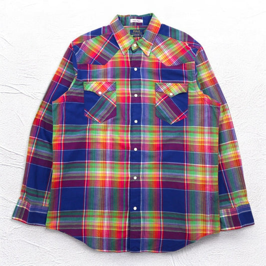 POLO RALPH LAUREN インディアン マドラス INDIAN MADRAS ウエスタンシャツ XL チェック CLASSIC FIT