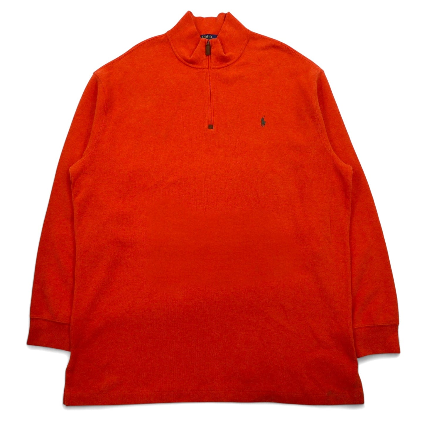 POLO RALPH LAUREN ビッグサイズ ハーフジップ  スウェット 2XL オレンジ コットン スモールポニー刺繍