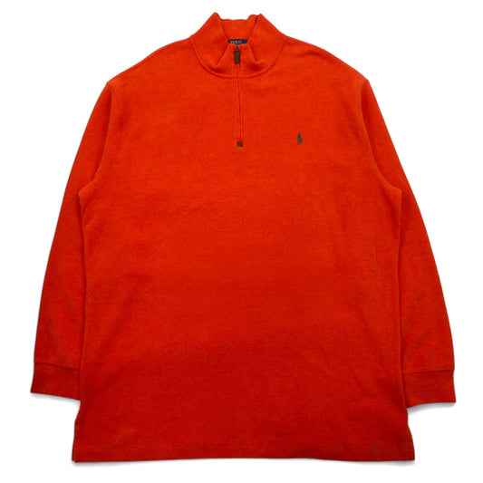 POLO RALPH LAUREN ビッグサイズ ハーフジップ  スウェット 2XL オレンジ コットン スモールポニー刺繍
