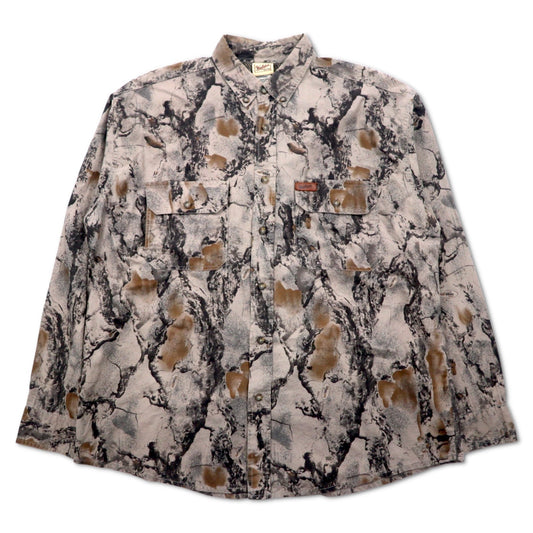 Woolrich 90年代 リアルツリーカモ ボタンダウン ワークシャツ L グレー コットン