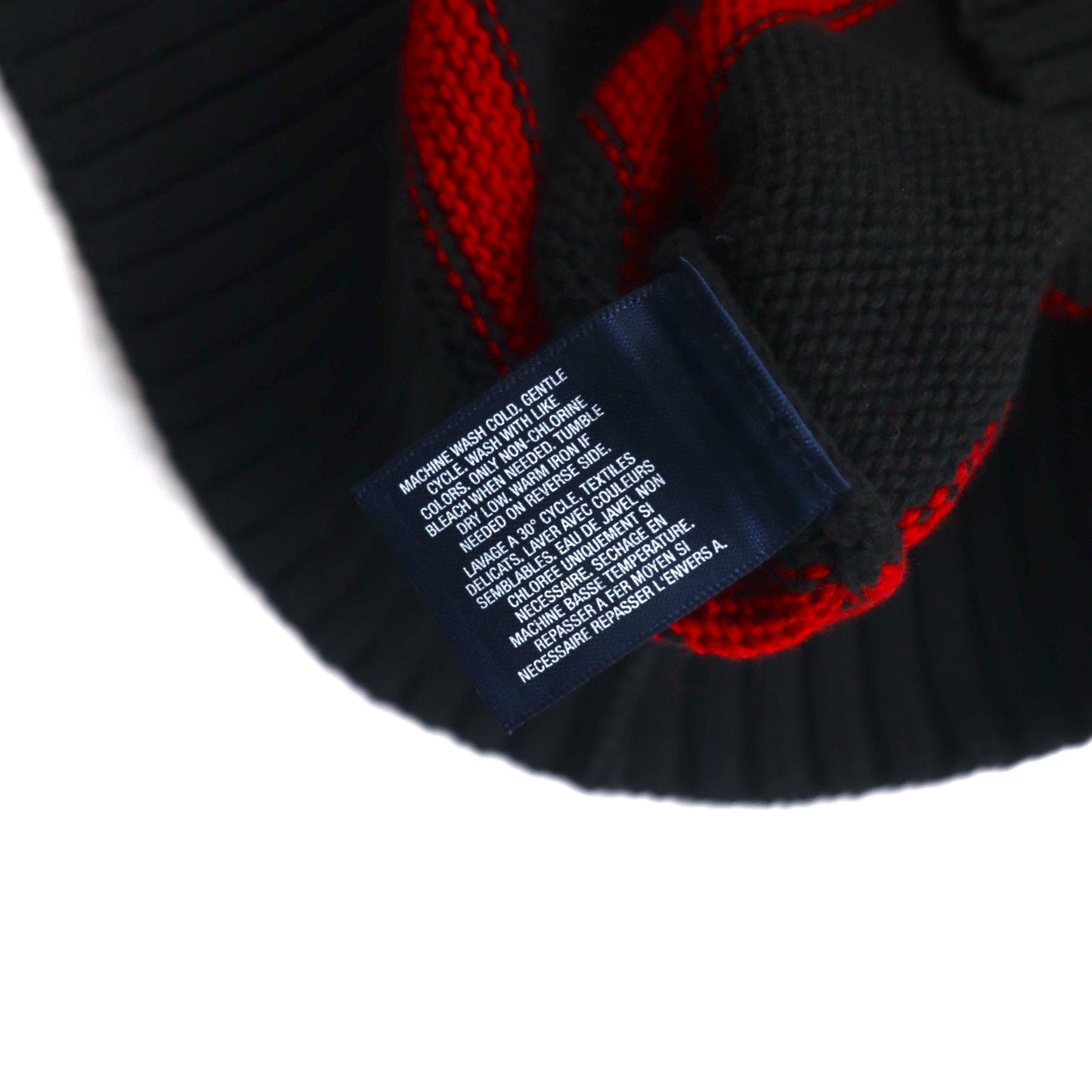 Polo by Ralph Lauren 90年代 ハーフジップ コットンニット セーター M ボーダー ブラック レッド