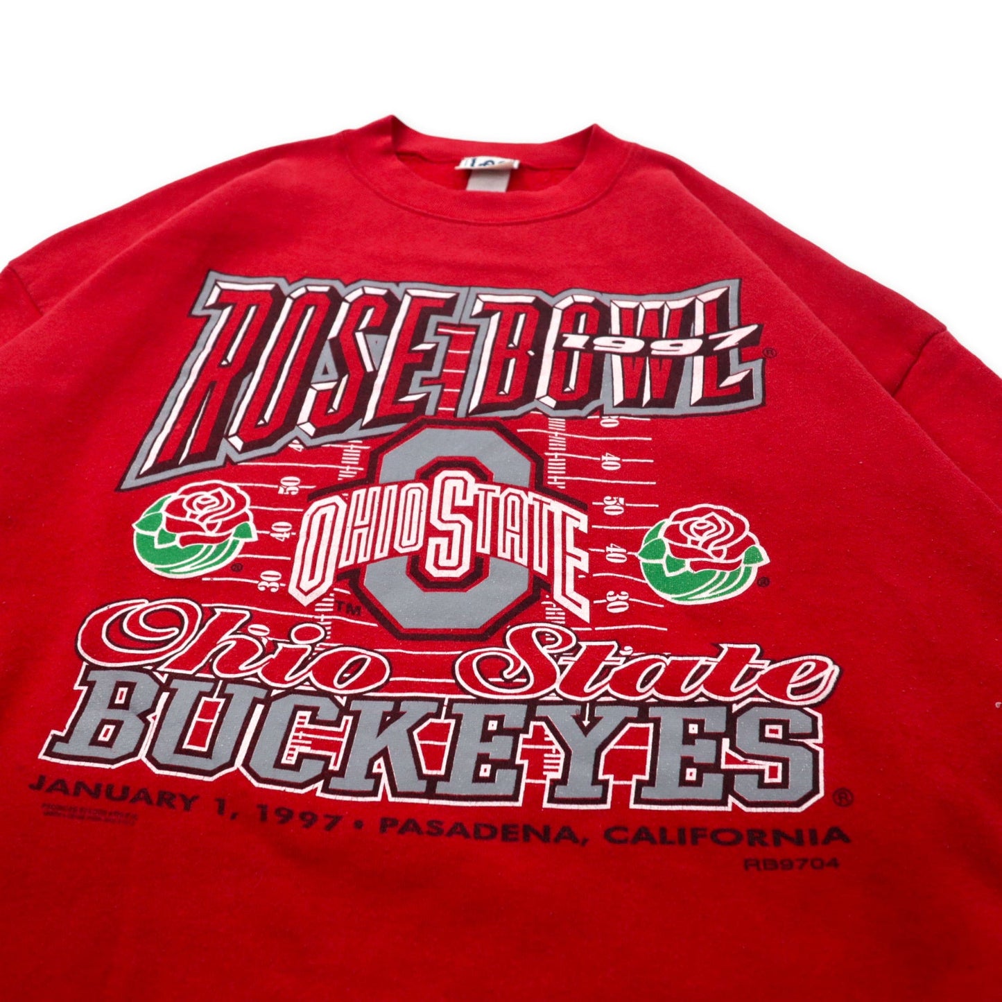 Lee SPORT USA製 90年代 カレッジ プリントスウェット 2XL レッド コットン 裏起毛 OHIO STATE BUCKEYES