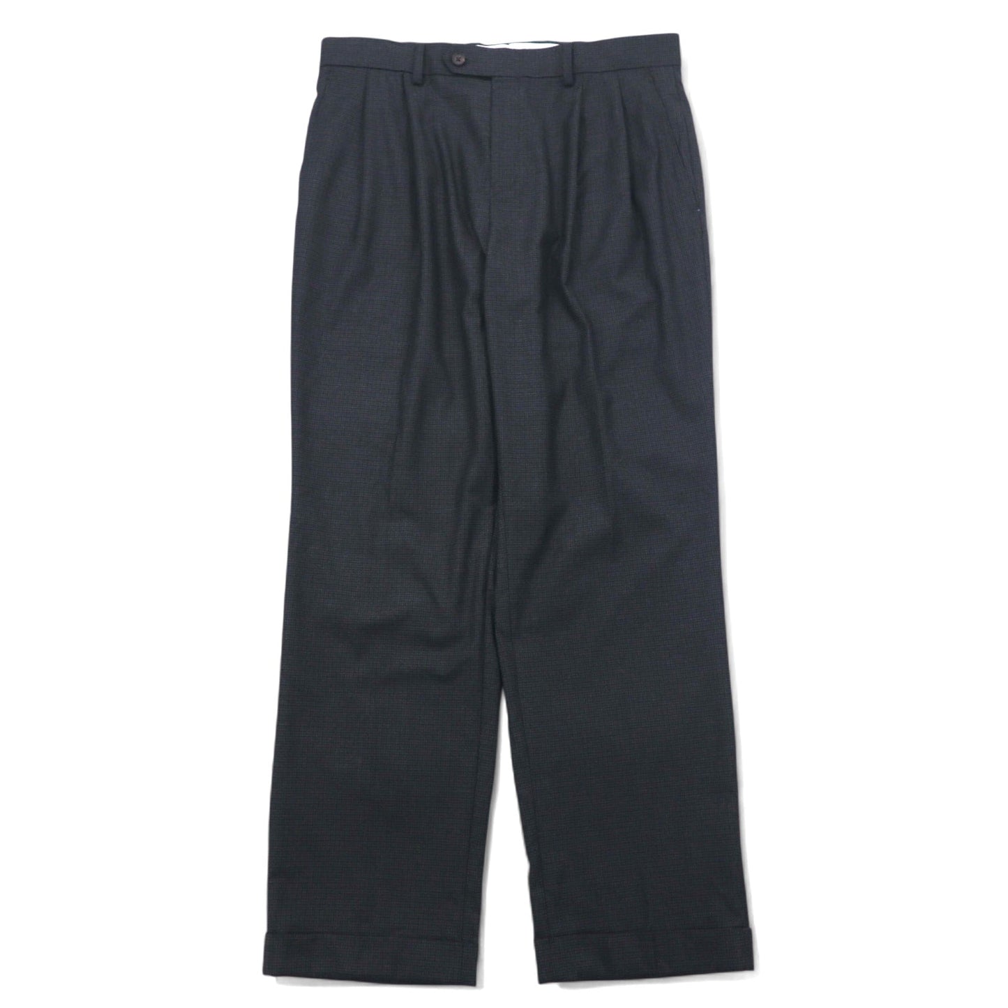 RALPH LAUREN タック スラックスパンツ 32 グレー チェック ポリエステル レーヨン