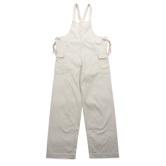 unused オーバーオール M ナチュラル ホワイト コットン 日本製 UW0909