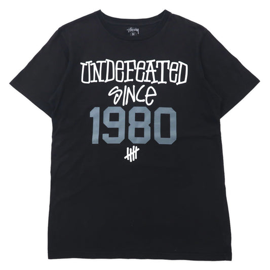 STUSSY × UNDEFEATED プリントTシャツ M ブラック コットン ナンバリング 両面プリント