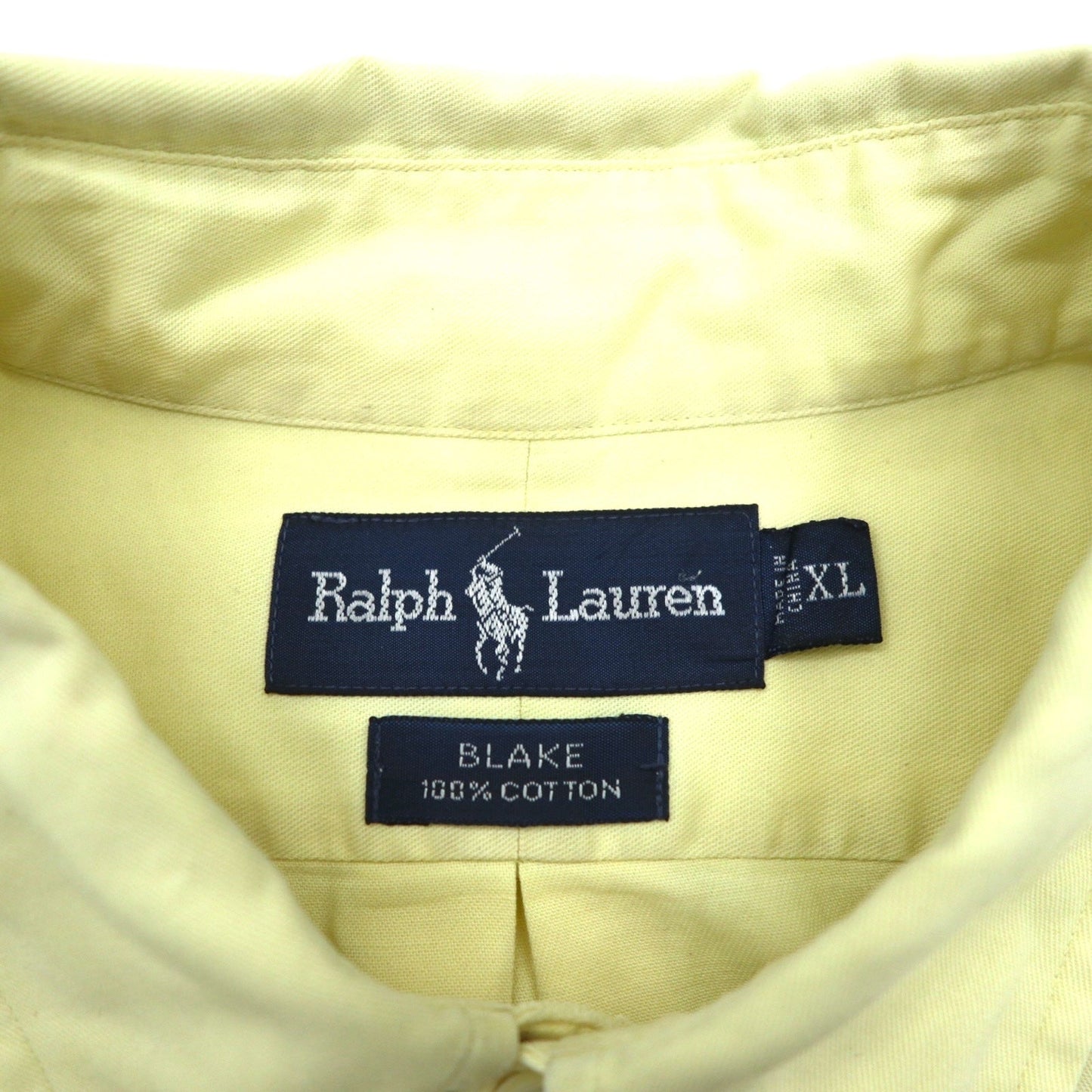 Ralph Lauren 90年代 BLAKE 半袖 オックスフォード ボタンダウンシャツ XL イエロー コットン スモールポニー刺繍