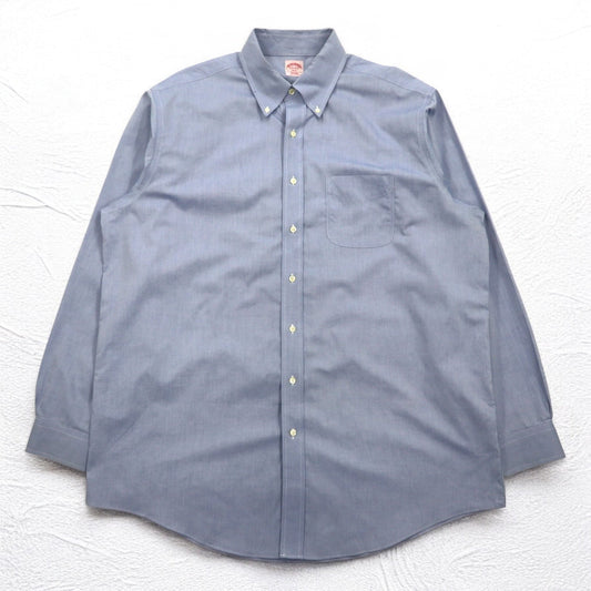 Brooks Brothers 346 ボタンダウンシャツ XL ブルー コットン REGULAR FIT NON-IRON