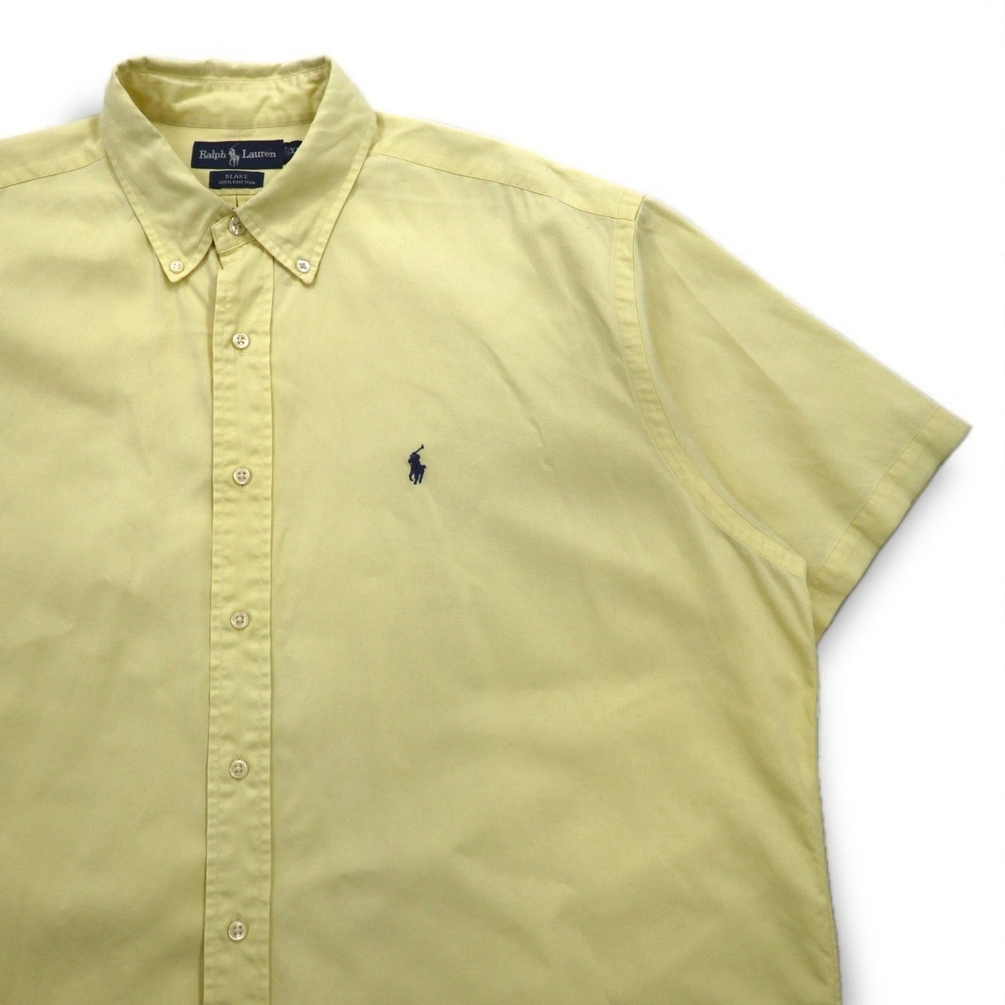 Ralph Lauren 90年代 BLAKE 半袖 オックスフォード ボタンダウンシャツ XL イエロー コットン スモールポニー刺繍
