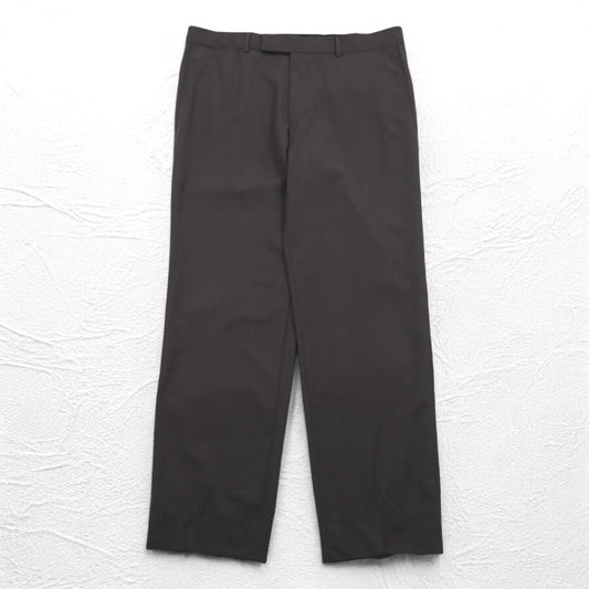 HUGO BOSS イタリア製 SUPER 120's ワイド スラックスパンツ スーツ XL グレー BIO TECH バイオテック GUABELLO