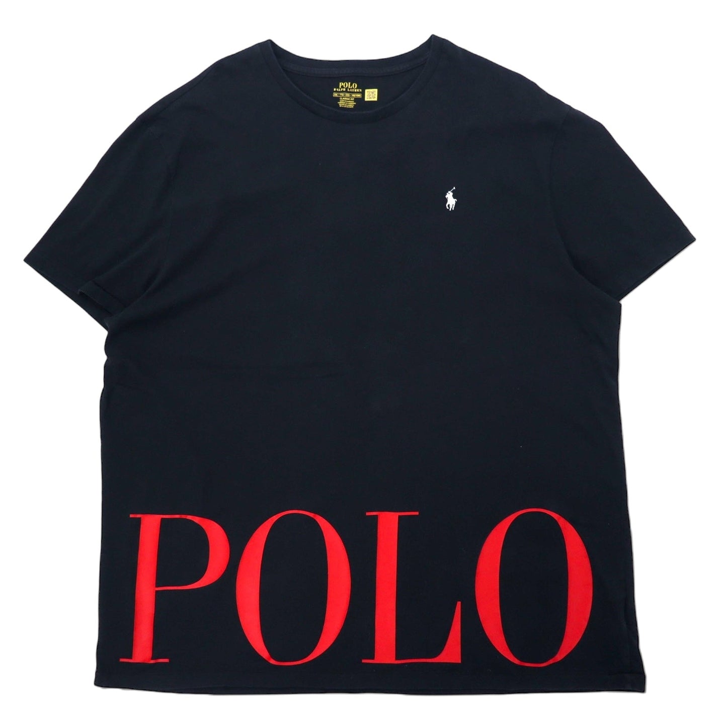 POLO RALPH LAUREN ロゴプリント Tシャツ XXL ブラック コットン CLASSIC FIT スモールポニー 刺繍 ビッグサイズ