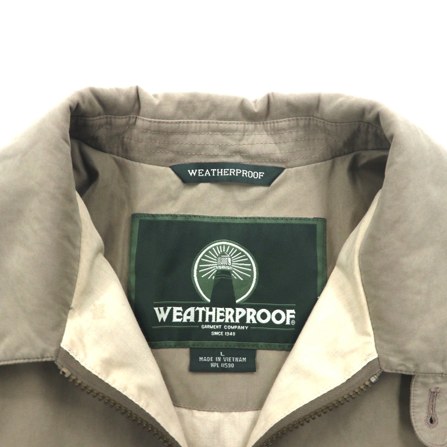 WEATHERPROOF ピーチスキン スウィングトップ ハリントンジャケット L ベージュ ポリエステル