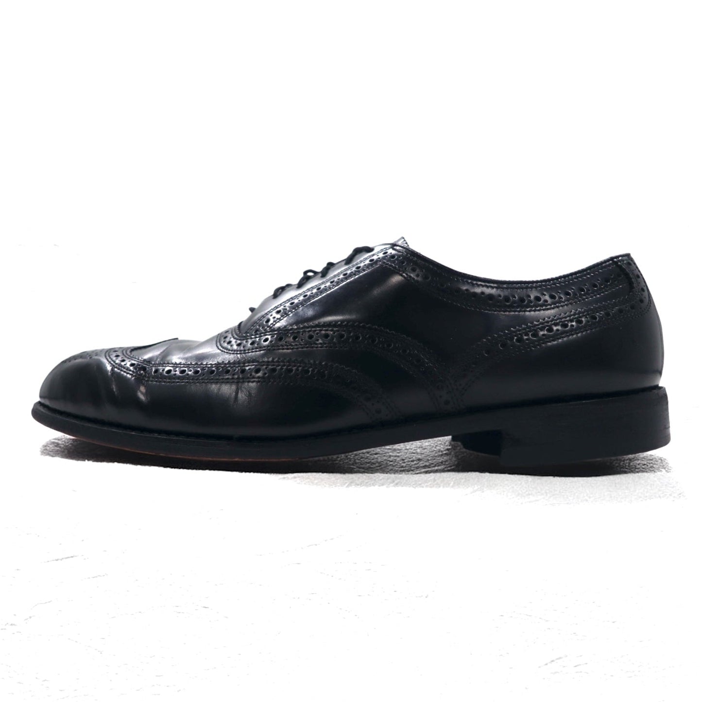 FLS FLORSHEIM ウイングチップ フルブローグ ドレスシューズ 28.5cm ブラック レザー メダリオン 70018