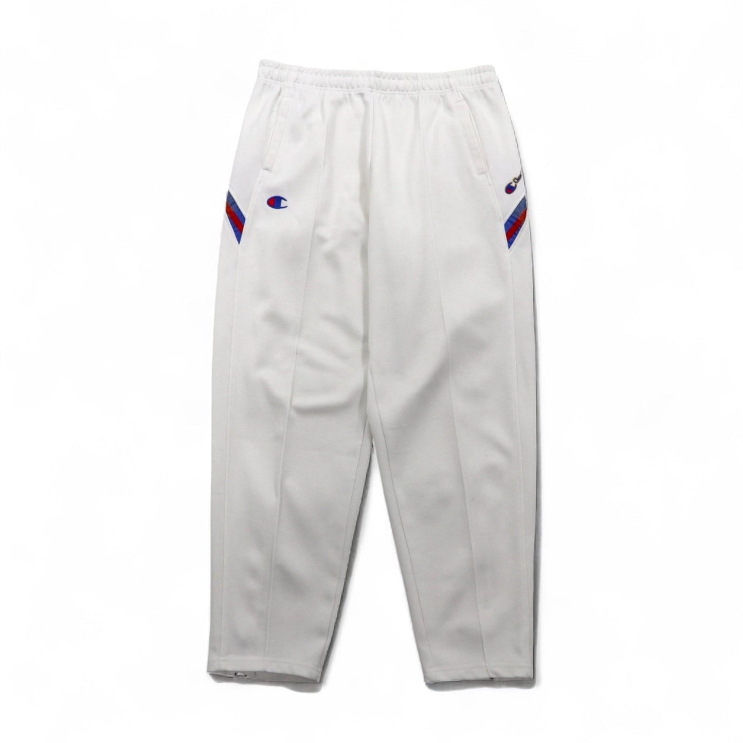Champion 90年代 トラックパンツ ジャージ XL ホワイト ポリエステル 裾ジップ スリット 日本製