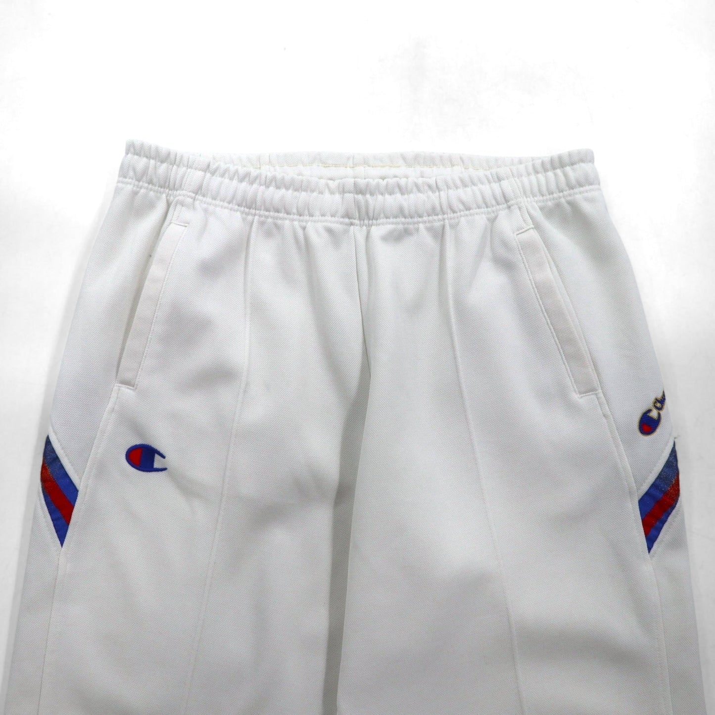 Champion 90年代 トラックパンツ ジャージ XL ホワイト ポリエステル 裾ジップ スリット 日本製