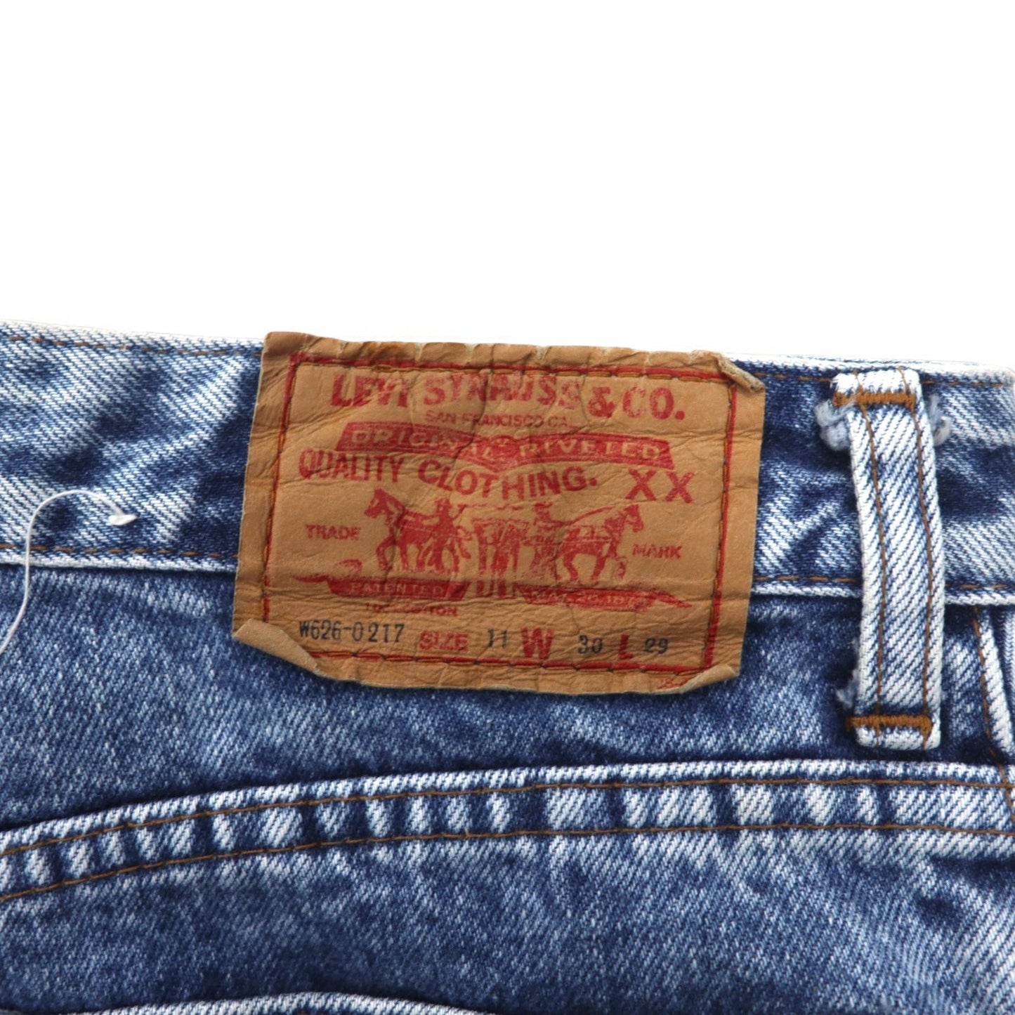 Levi's 80年代 ハイウエスト テーパード デニムパンツ M ブルー ストーンウォッシュ W626-0217 日本製