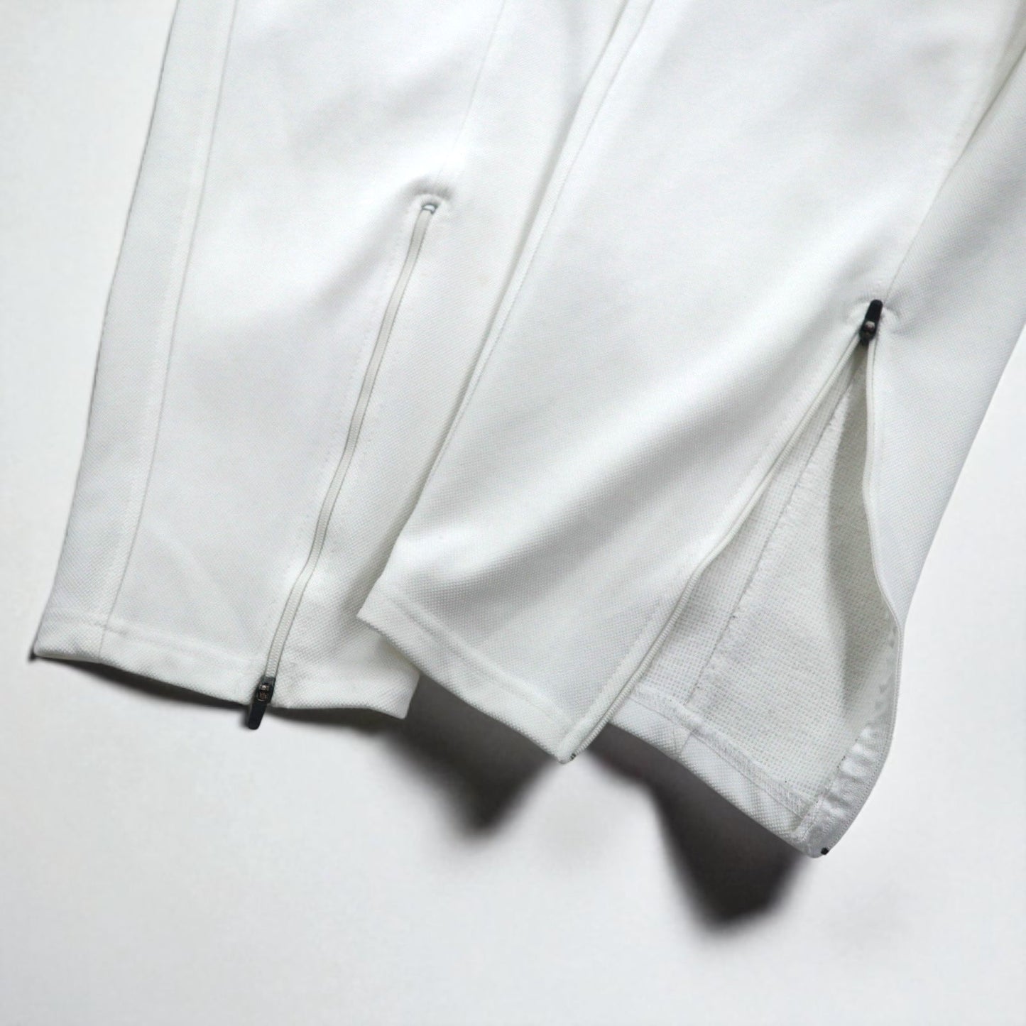 Champion 90年代 トラックパンツ ジャージ XL ホワイト ポリエステル 裾ジップ スリット 日本製
