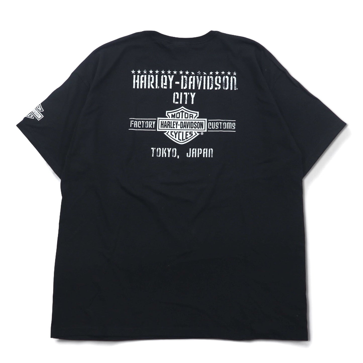 HARLEY DAVIDSON 両面プリント Tシャツ XXL ブラック コットン TOKYO JAPAN