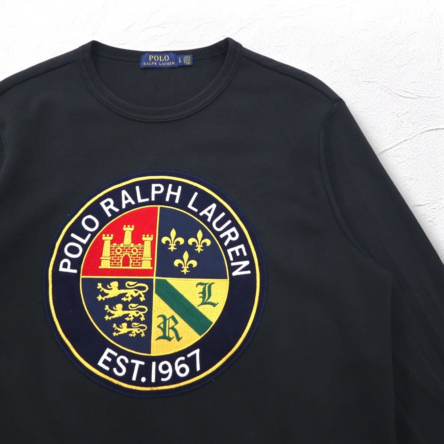 POLO RALPH LAUREN エンブレム ワッペン スウェット L ブラック サークルロゴ