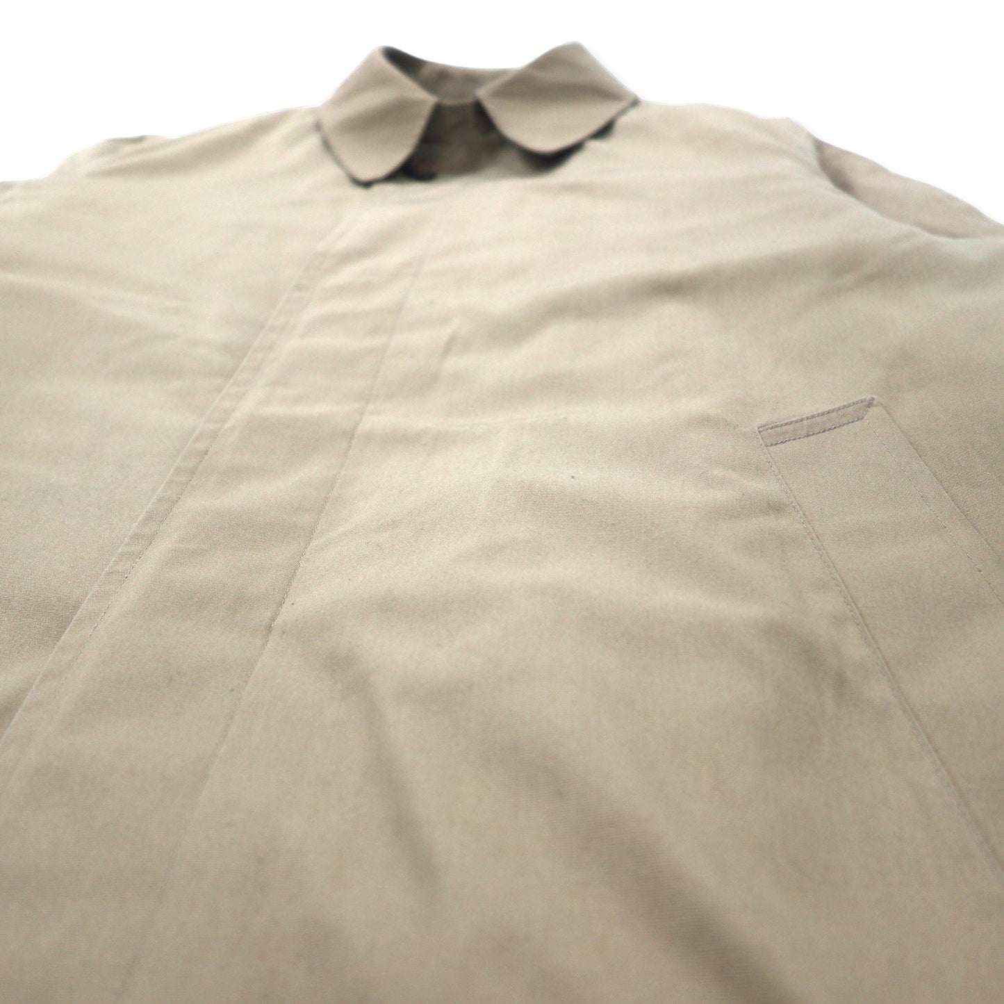 GENTLEMAN'S WAREHOUSE 80年代 USA製 比翼 ステンカラーコート 40 ベージュ  コットン チンストラップ ボアライナー着脱式