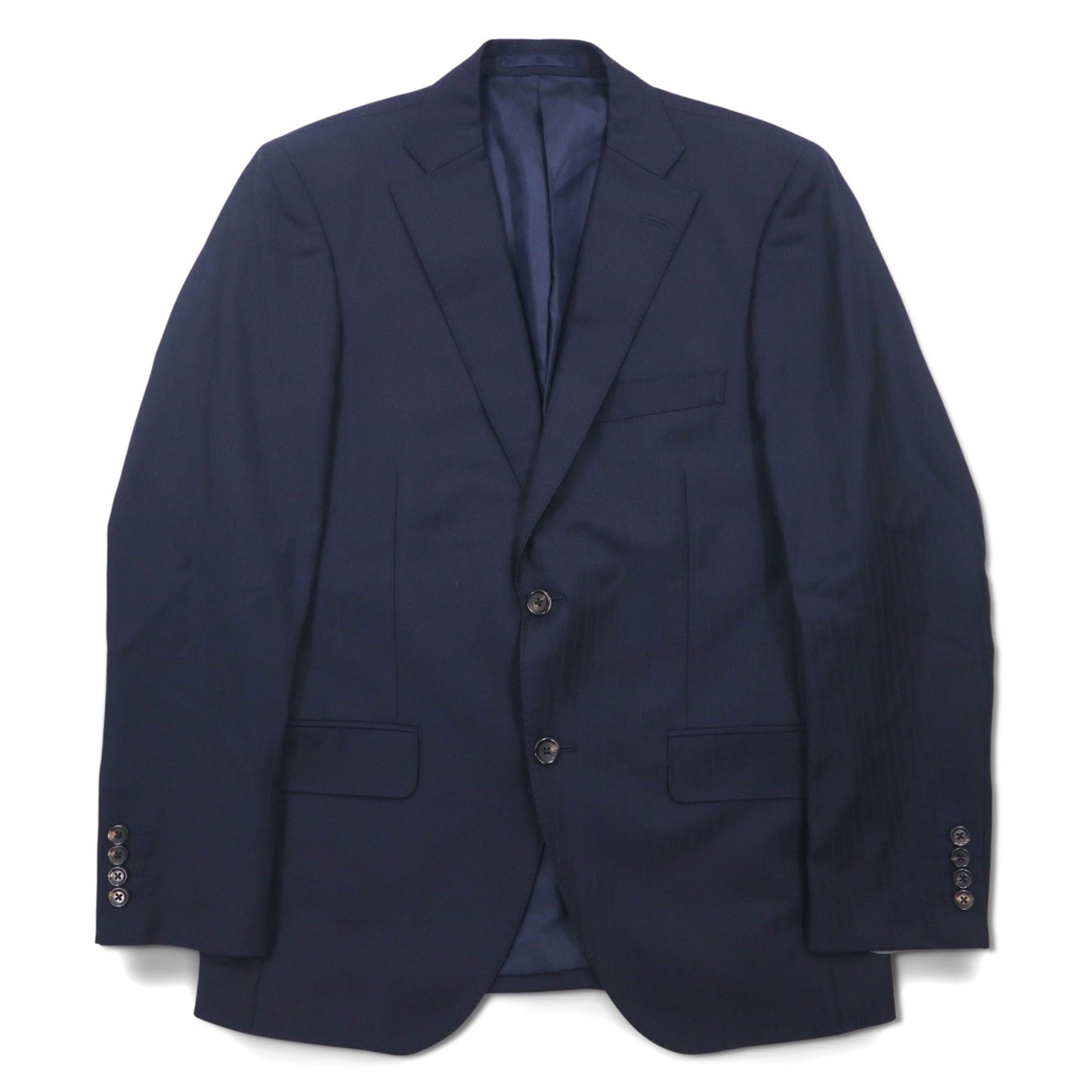 Ermenegildo Zegna 2B スーツ セットアップ S ネイビー ストライプ ウール Hai-Vaseron
