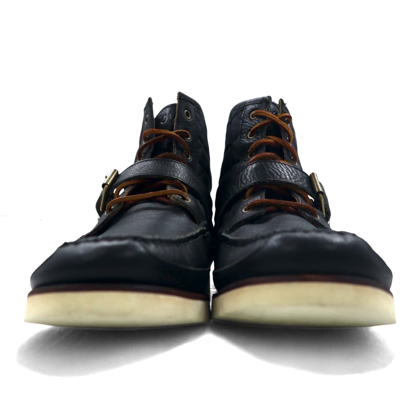 POLO RALPH LAUREN レンジャーブーツ ワークブーツ 27.5cm ブラック レザー キルティング SADDLE WORTH Ⅲ 1934