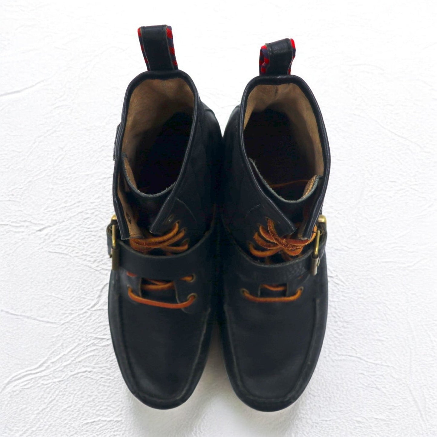 POLO RALPH LAUREN レンジャーブーツ ワークブーツ 27.5cm ブラック レザー キルティング SADDLE WORTH Ⅲ 1934