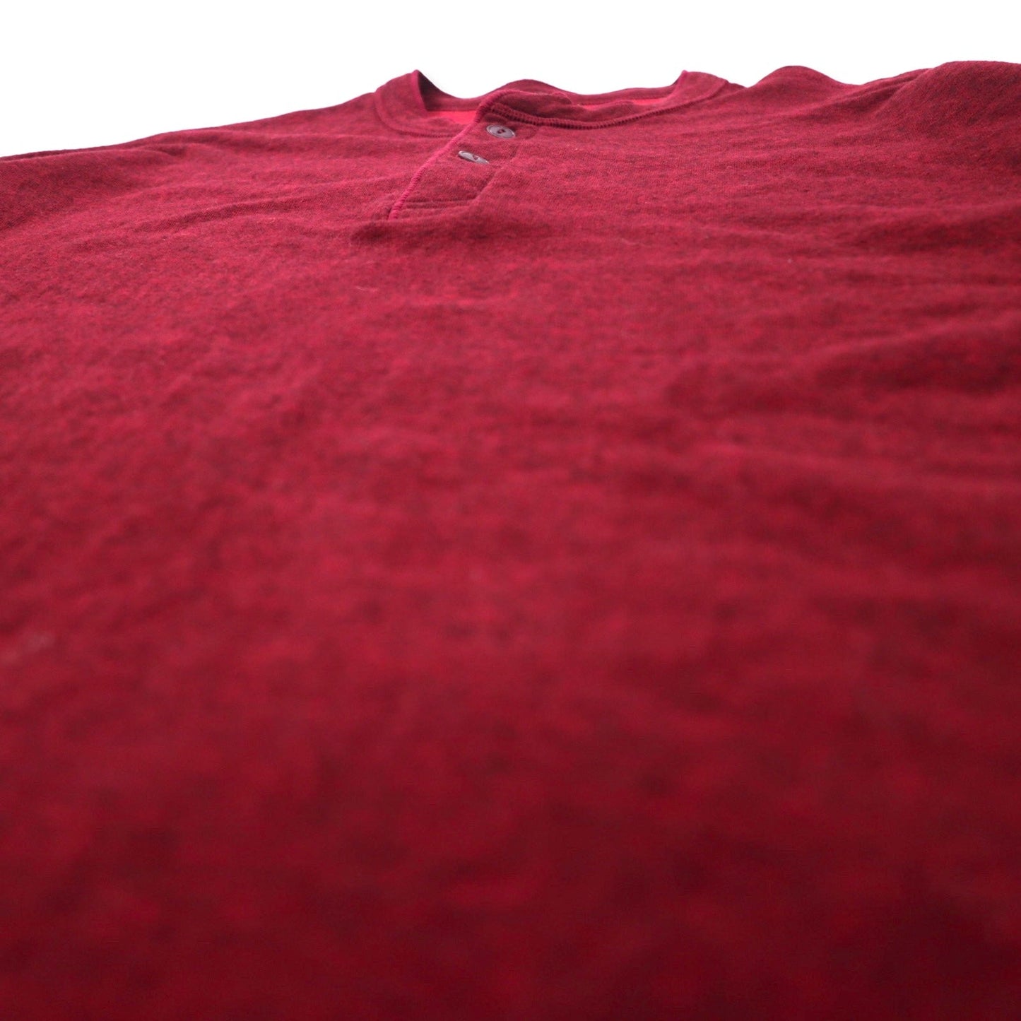 L.L.Bean カナダ製 ヘンリーネック ロングスリーブ Tシャツ ロンT XL ボルドー コットン TRADITIONAL FIT