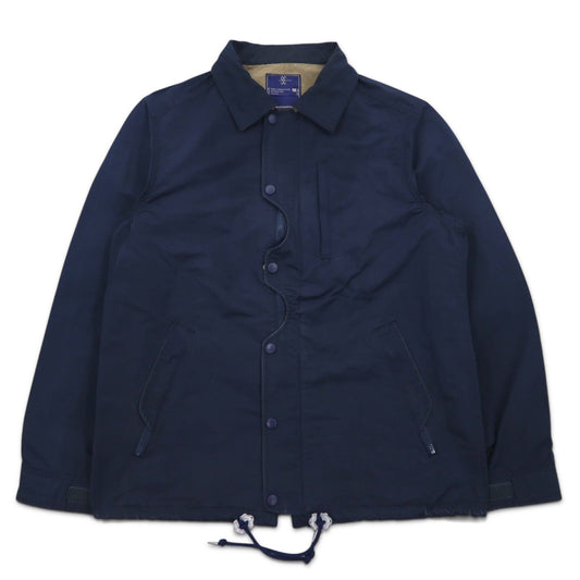 meanswhile コーチジャケット ODD JOB FLAP COACH JACKET ナイロンジャケット M ネイビー ポリエステル ドローコード ダブルジップ 日本製 MW-JKT16203