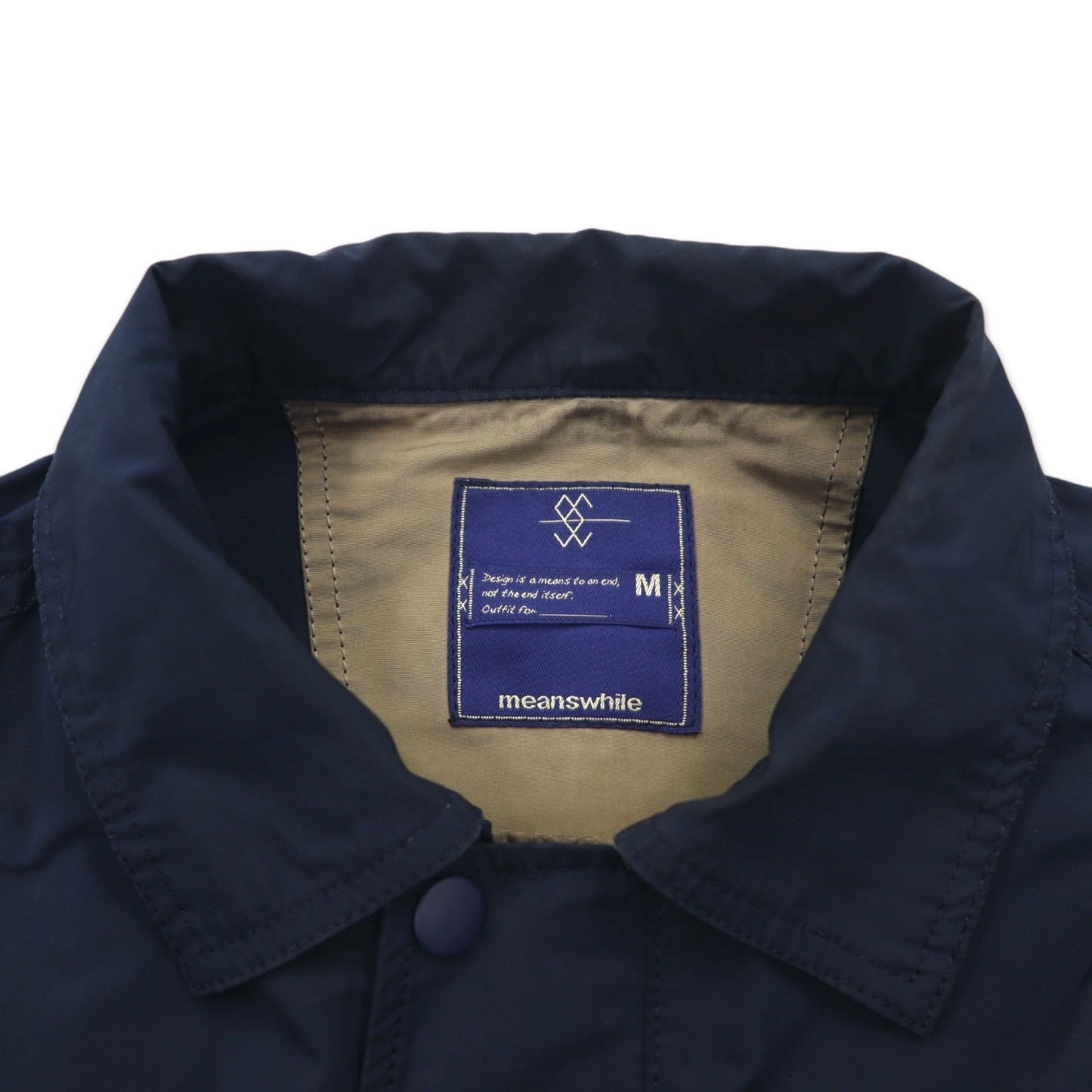 meanswhile コーチジャケット ODD JOB FLAP COACH JACKET ナイロンジャケット M ネイビー ポリエステル ドローコード ダブルジップ 日本製 MW-JKT16203