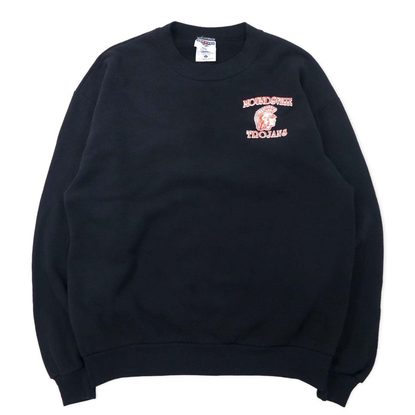 JERZEES USA製 90年代 プリント スウェット L ブラック コットン MOUNDSVILLE TROJANS