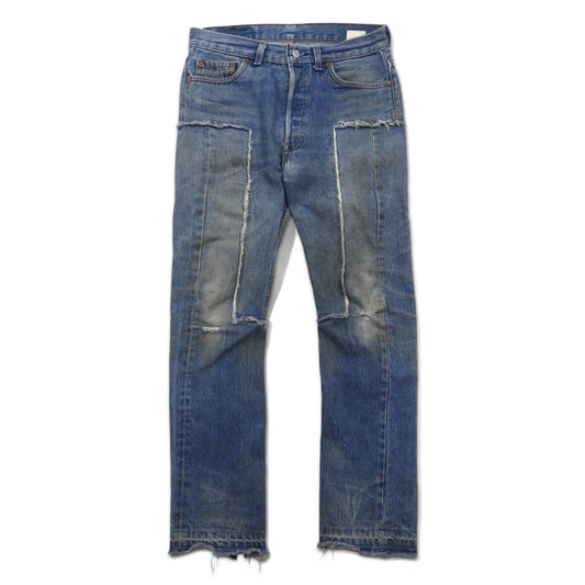 YSTRDY’S TMRRW FLEA MARKET JEANS リメイク デニムパンツ USAヴィンテージ 再構築 ジーンズ M インディゴ ブルー コットン