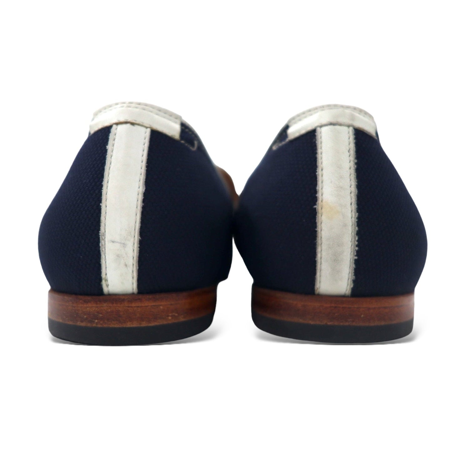 polpetta スリッポン ローファー 26.5cm ネイビー キャンバス タッセル刺繍 TROMPE