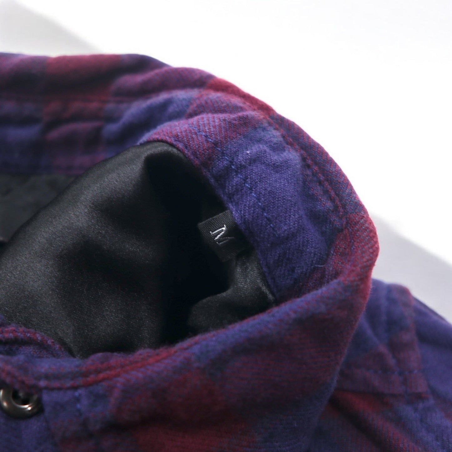 DIESEL カットオフ グランジ チェックシャツ M ネイビー パープル ユーズド加工