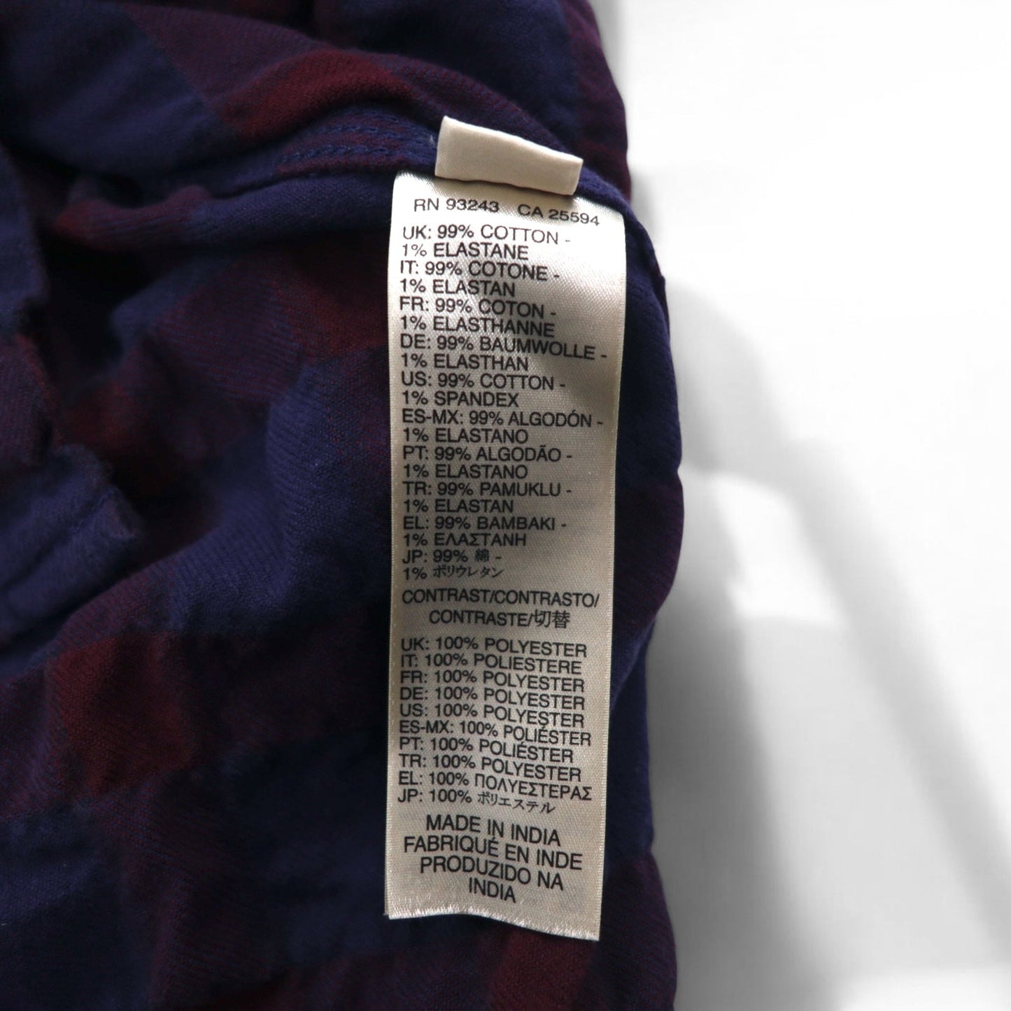 DIESEL カットオフ グランジ チェックシャツ M ネイビー パープル ユーズド加工