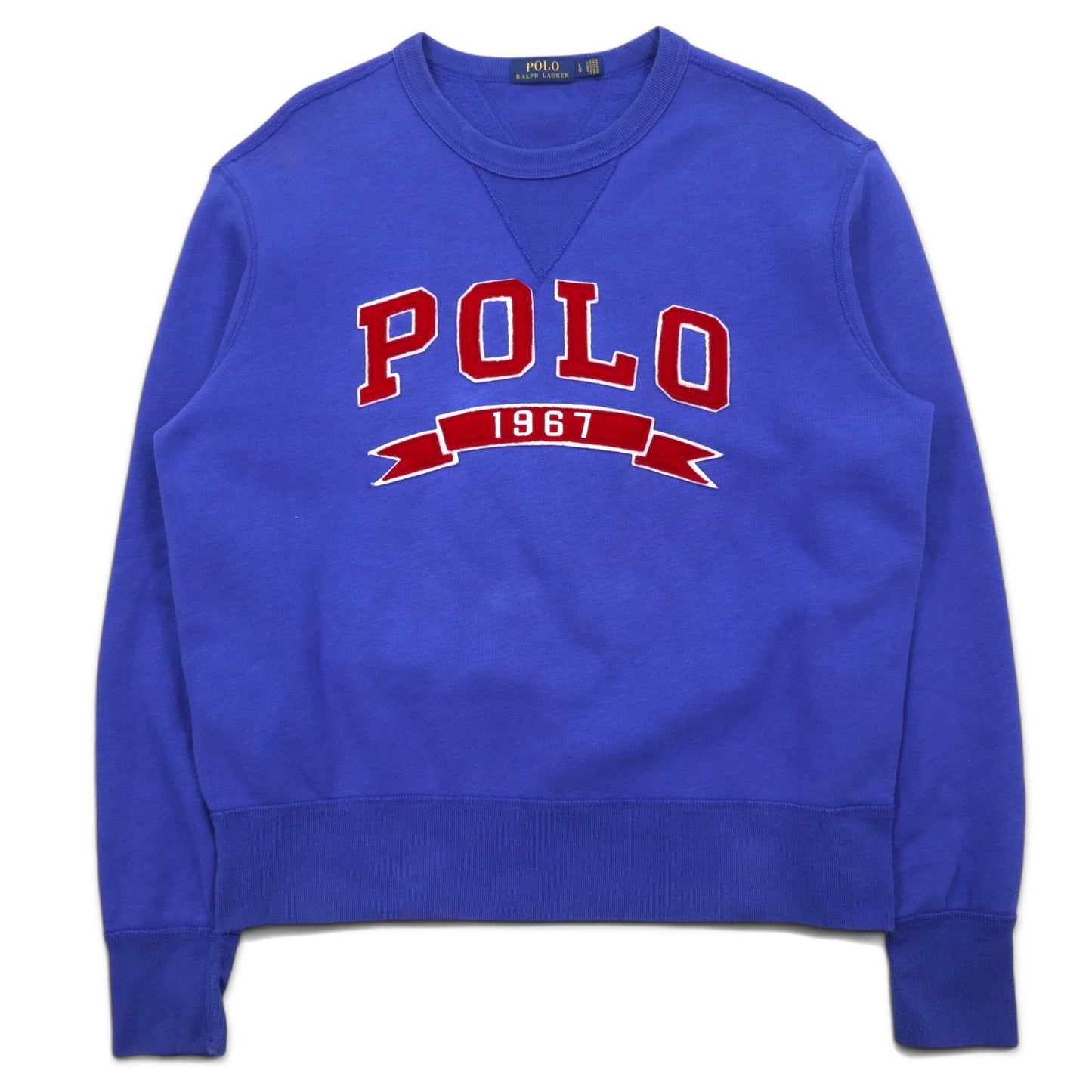 POLO RALPH LAUREN ロゴ 1967 ワッペン スウェット L ブルー コットン 裏起毛