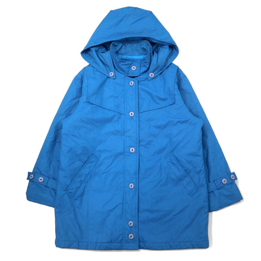 LONDON FOG インサレーション ステンカラーコート 10 ブルー ポリエステル 中綿 フード着脱式