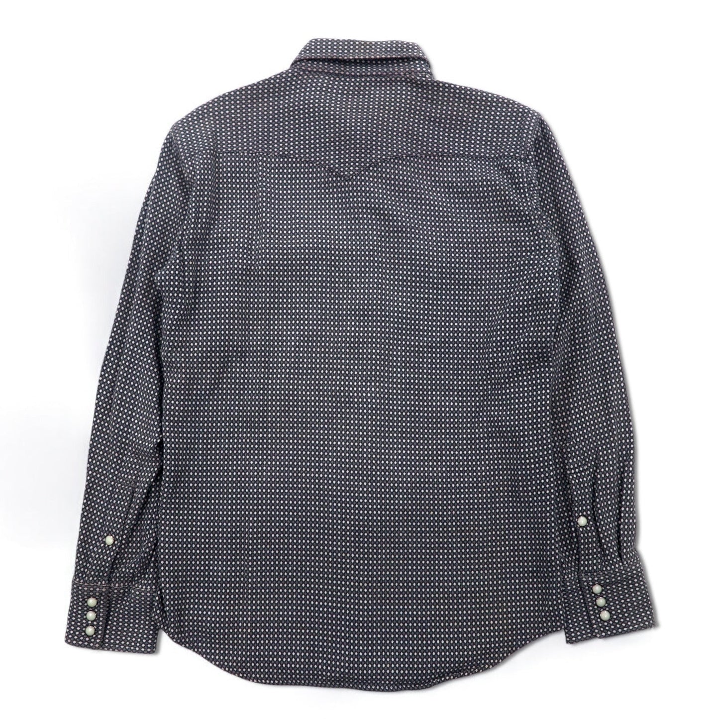 Wrangler 90年代 総柄 ウエスタンシャツ M グレー コットン フロントポケット