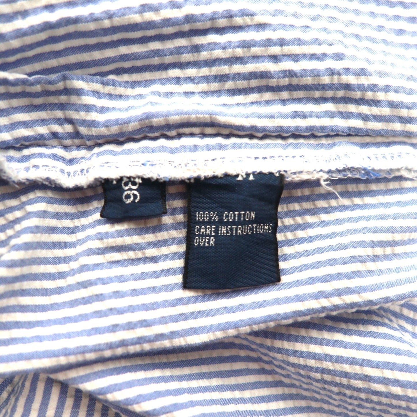 Polo by Ralph Lauren 90年代 シアサッカー ショートパンツ ハーフパンツ L ブルー ホワイト ストライプ スリランカ製