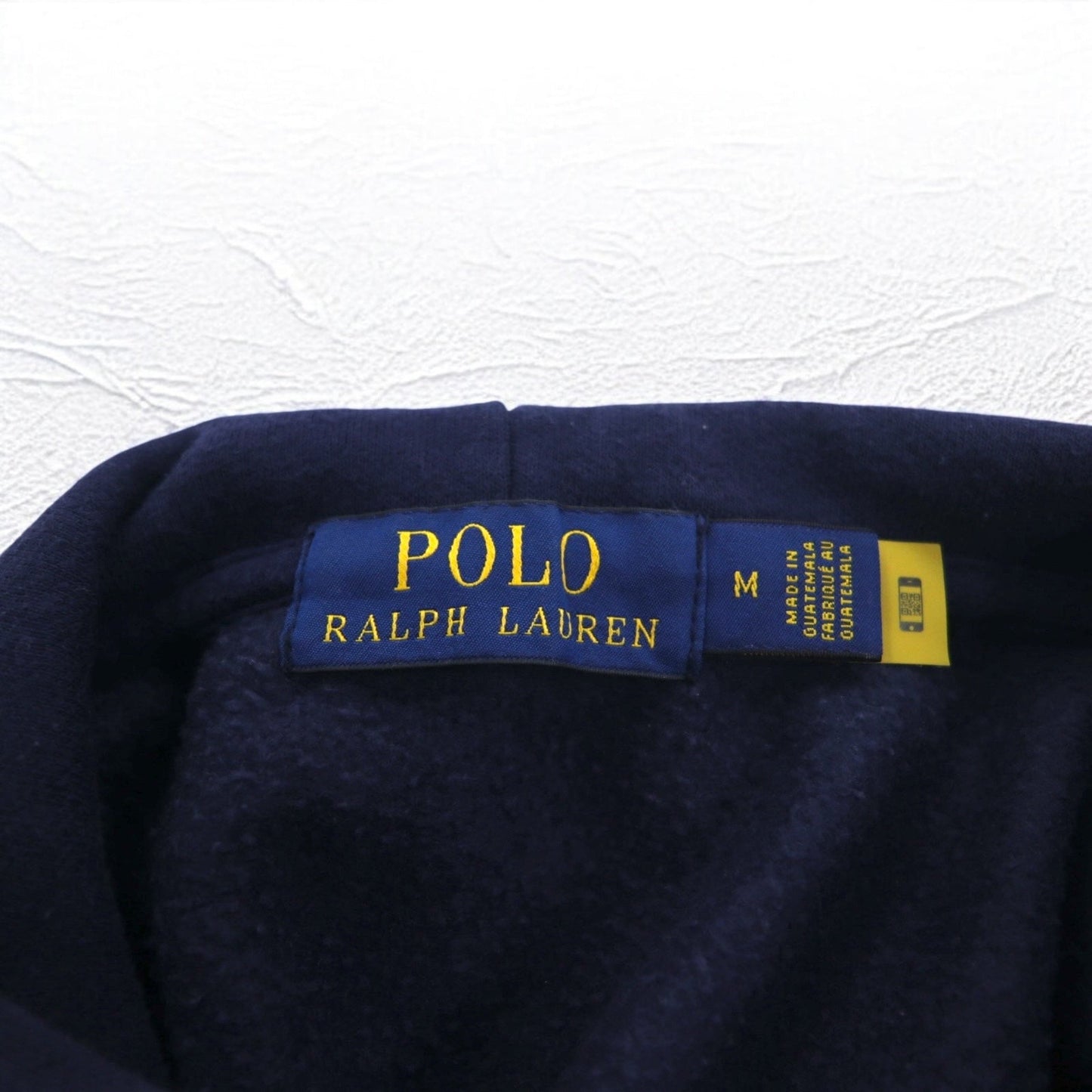 POLO RALPH LAUREN ポニー プリント プルオーバー パーカー M ネイビー 裏起毛 サイドポケット