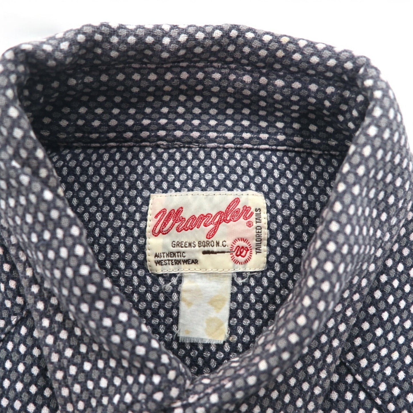 Wrangler 90年代 総柄 ウエスタンシャツ M グレー コットン フロントポケット