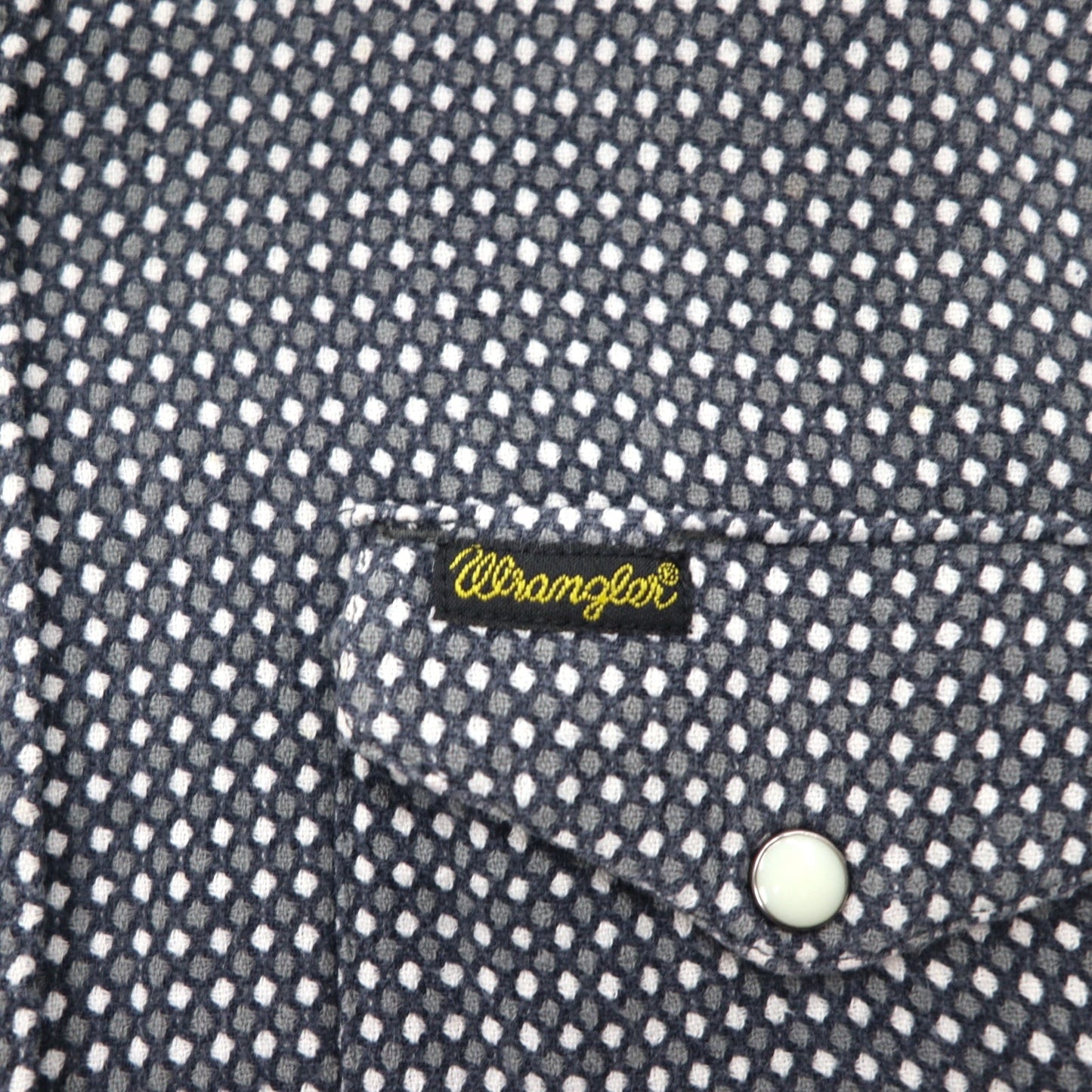 Wrangler 90年代 総柄 ウエスタンシャツ M グレー コットン フロントポケット